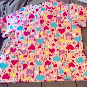 Heart scrub shirt (used once)